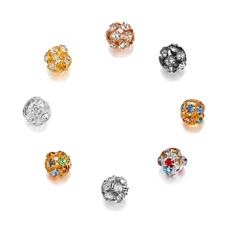 水钻花球DIY饰品配件配饰手链隔珠 散珠双孔香巴拉珠钻球 30个/包,淘宝优惠券,粉丝福利购,淘宝优惠卷