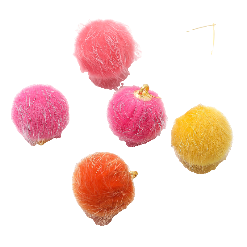 15mm彩色毛茸茸仿水貂毛球吊坠diy手机链钥匙扣包包挂件饰品材料 - 图3