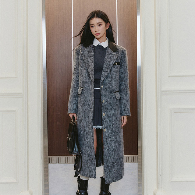 【王艺瑾同款】易碎商店·融冬雪松韩系高级长款羊毛大衣毛呢外套
