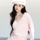 Fragileheart fragile store lazy style bat sleeve v-neck sweater early autumn versatile long-sleeved top
