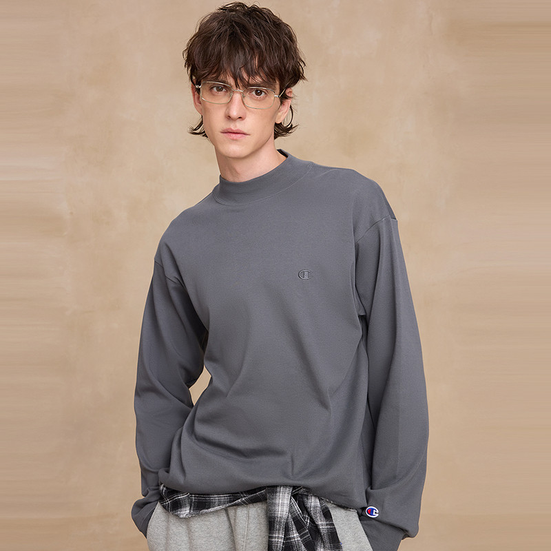 Champion冠军T恤女2025秋季新款情侣纯棉打底休闲长袖圆领上衣男,淘宝优惠券,粉丝福利购,淘宝优惠卷