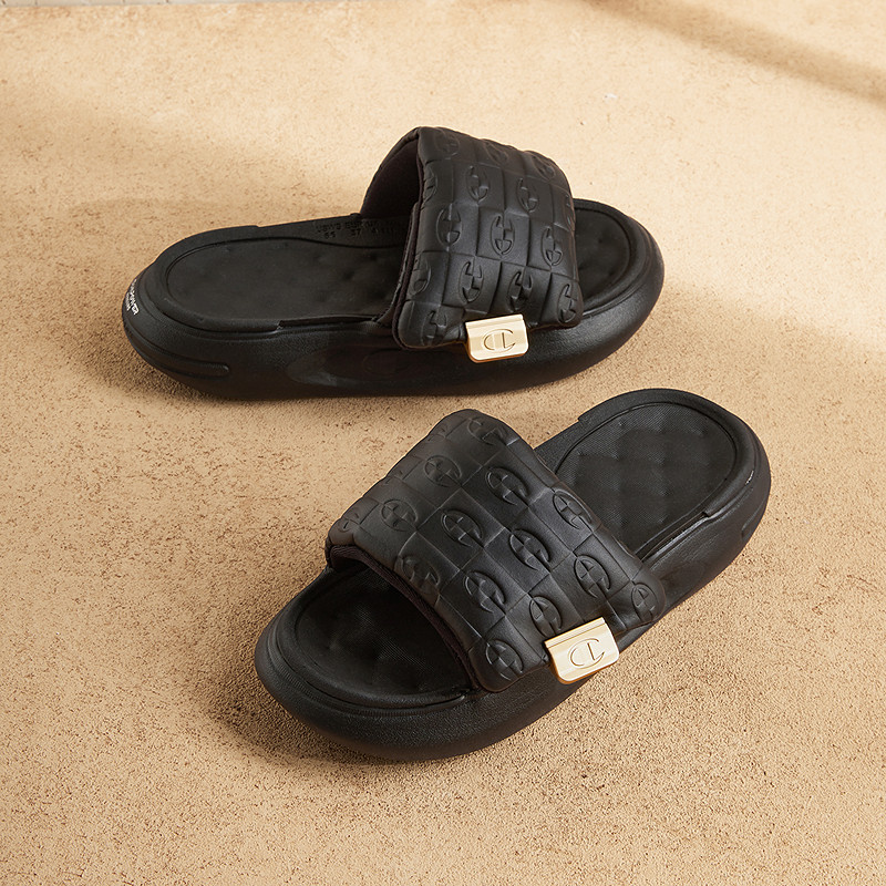 Champion冠军夏季新款凉拖鞋女厚底踩屎感休闲时尚外穿一字拖鞋,淘宝优惠券,粉丝福利购,淘宝优惠卷