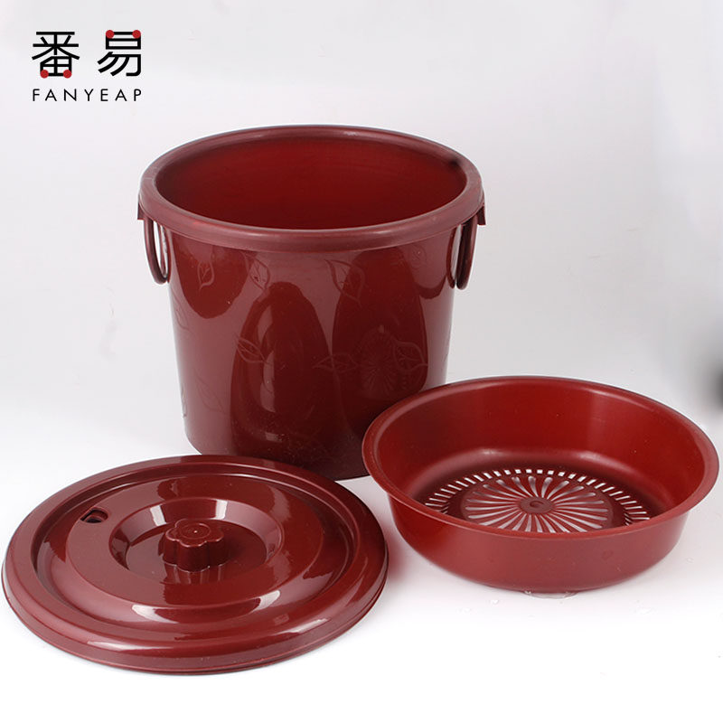 pq801-茶桶茶渣桶茶台废水桶家用小号茶水桶过滤垃圾排水功 - 图2