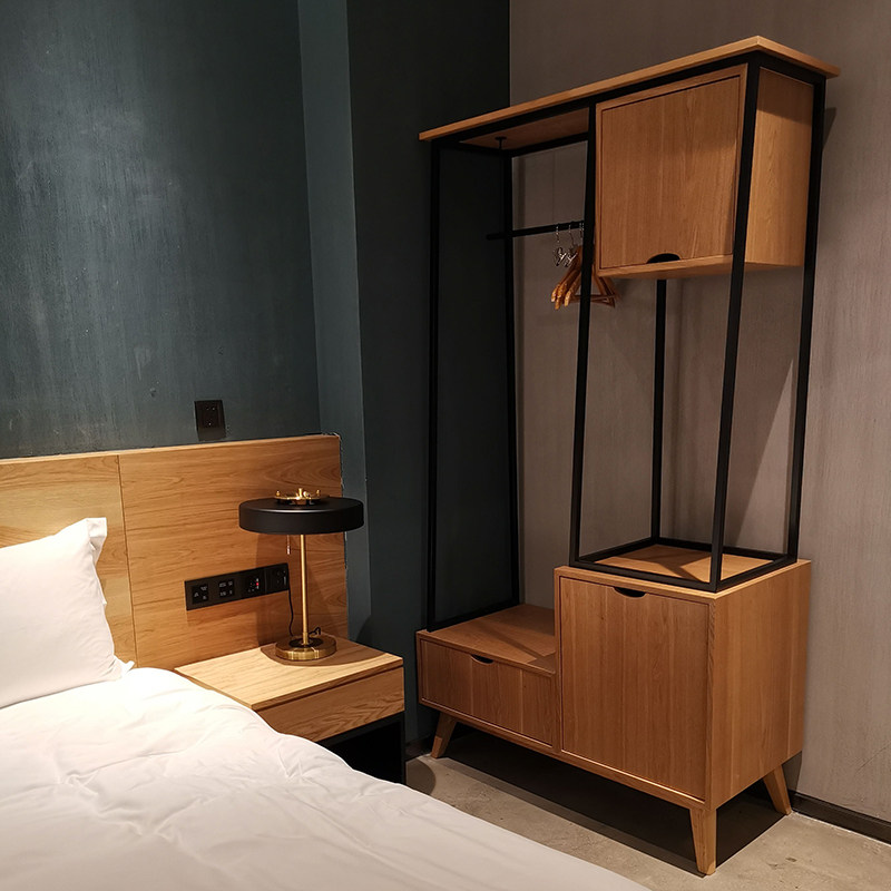 快捷酒店用衣柜定制简约钢架民宿公寓客房收纳卧室衣柜门厅柜子