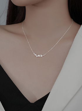 银杏叶项链s925纯银气质小众高级感银饰叶子锁骨链精美百搭礼物