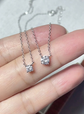 回馈！爆闪！s925纯银不掉色 露丝同款 鼻屎钻项链 四爪单钻锆石