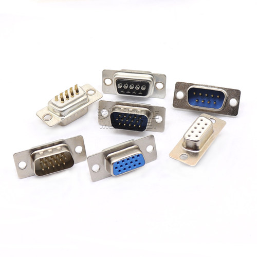 DB9母头公头9针孔15/25/37串口头免焊式接头RS232插头焊线式外壳 - 图1