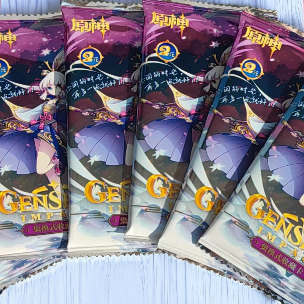 米卡原神卡片五元包第四弹散兵雷电将军可莉角色卡砖收藏卡牌周边