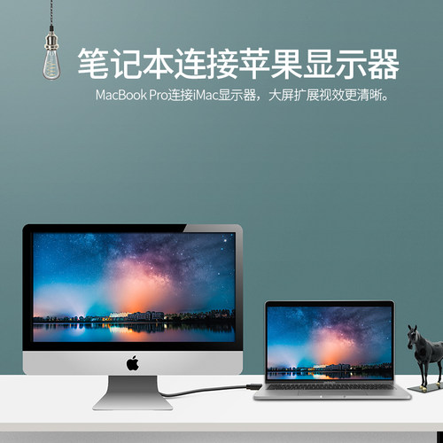 mini dp转Mini DisplayPort线DP公对公雷电接口iMacpro/Air笔记本电脑连接imac显示器4K高清视频连接线-图1