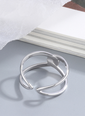 纯银日韩风开口可调节戒指