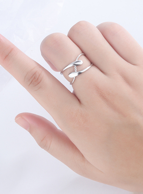 几何开口可调节百搭戒指纯银厂
