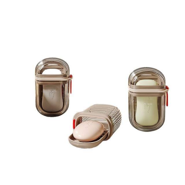 Light luxury travel soap box sealed portable soap box with lid drainage soap box business trip mini high-end soap storage box