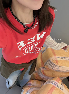 韩国黑色圆珠胖乎乎爱心吊坠项链