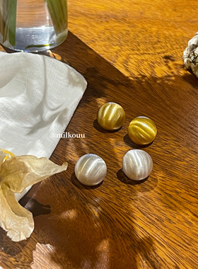 moilkouu银针精致拉丝圆球耳环
