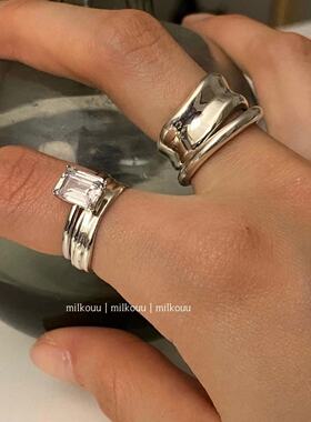 韩国纯银重工宽版戒指