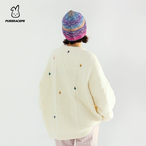 Зимний шерстяной милый трикотажный свитер подходит для мужчин и женщин, рубашка, официальный продукт