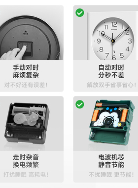 TIMESS客厅家用钟表挂钟自动对时