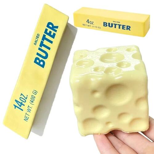 Squishy Simulation Big Butter Stick Fidget Toys Elastic Cube - 图0