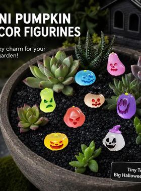 40PCS Glow in The Dark Halloween Resin Mini Figures Mini Pum