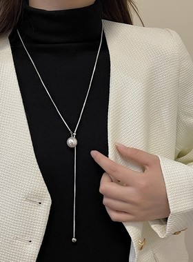 古里雅长款珍珠可调节项链高级感