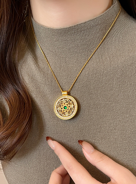 古里雅八宝罗盘项链高级感