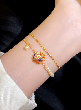 古里雅彩色锆石珍珠手链高级感