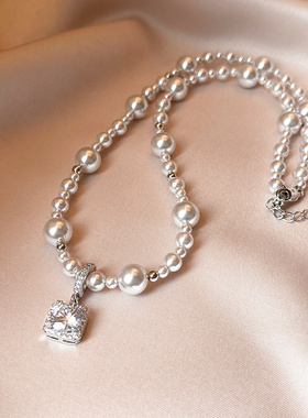 古里雅曼塔玫瑰色珍珠项链高级感