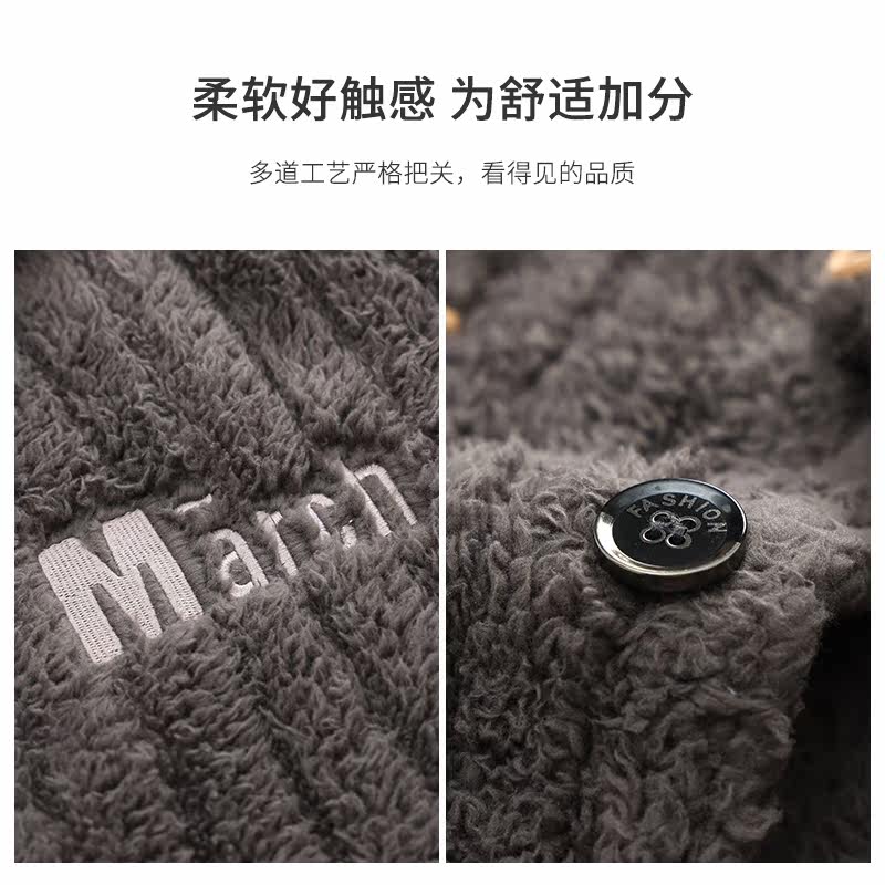 蓝豆娘男秋冬款保暖中年北极绒睡衣 蓝豆娘睡衣/家居服套装