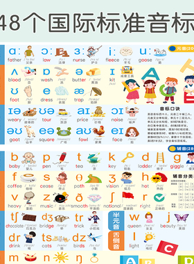 英语音标发音指南挂画自然拼读