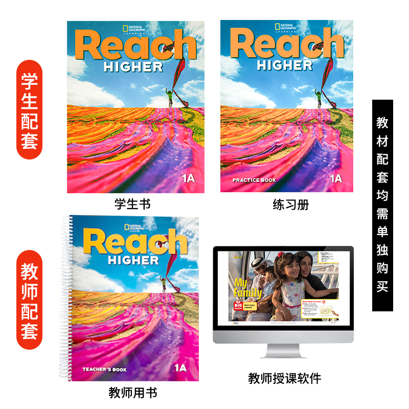 【自营】原版进口美国国家地理出版社Reach Higher Student Pack1 2 3 4 5 6 A B学生用书儿童英语教材鲸鱼外教reachhigher - 图2