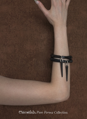 奇虚乐Chicxūlab 黑檀木五形银扣手镯