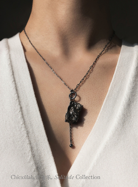 奇虚乐Chicxūlab 阿根廷陨铁吊坠 黑银项链