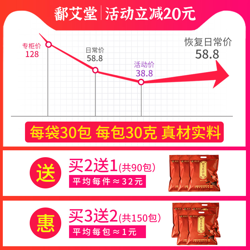 鄱艾堂旗舰店艾草泡脚药包去濕气藏红花祛寒湿十二味草本中药张嘉倪同款足浴包0