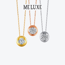 MELUXE18K Gold Bubble Diamond Necklace Women Classic Real Diamond Rose Gold Pendant Lock Bone Chain A Drill Gift