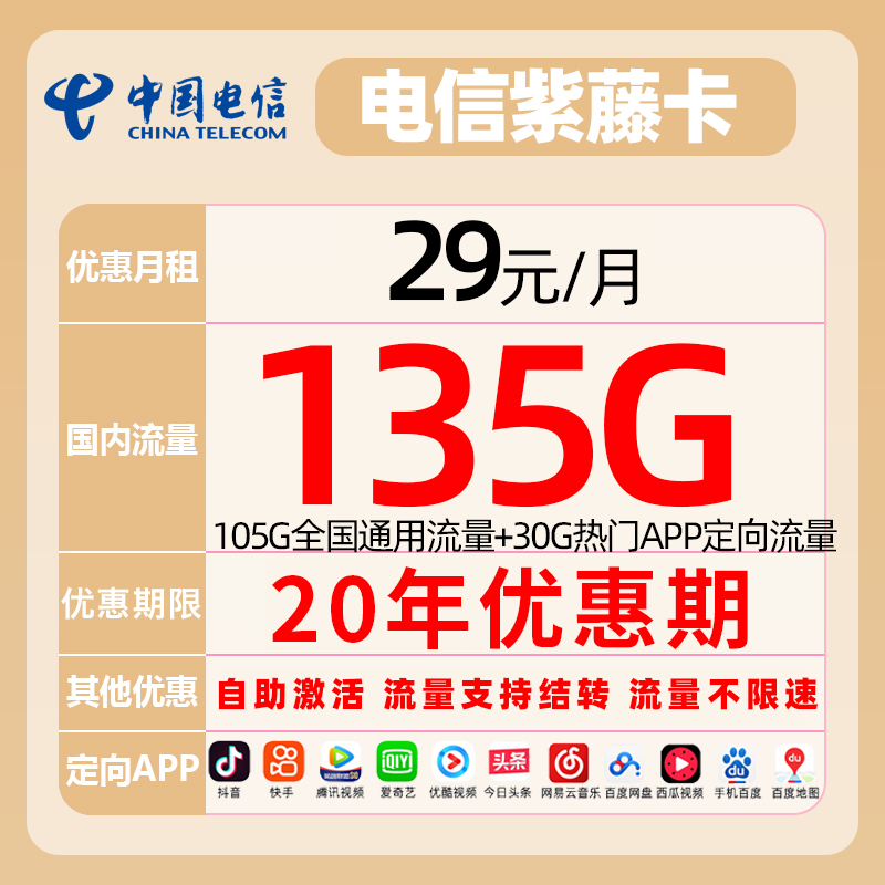 电信流量卡4g5G手机卡电信星海卡电信万象卡纱灯卡上网卡电话卡-图2