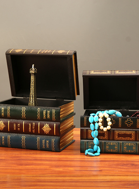 复古风假书家居客厅电视柜模型