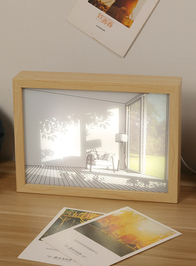 灯光画相框摆件床头桌面小夜灯