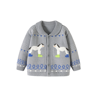 【艺术家联名】迷你巴拉男童宝宝针织开衫  秋新品不易变形上衣