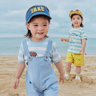 迷你巴拉巴拉男女宝宝短袖T恤夏舒适透气凉感婴儿上衣