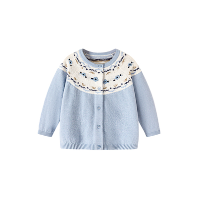 【费尔岛】迷你巴拉巴拉女童开衫  秋新品宝宝不易变形毛衫毛衣