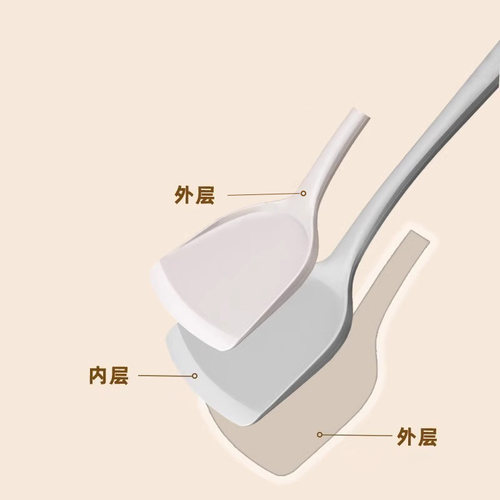 米饭铲子硅胶饭勺家用盛饭勺子打饭勺可立式厨具汤勺木勺饭瓢商用-图2