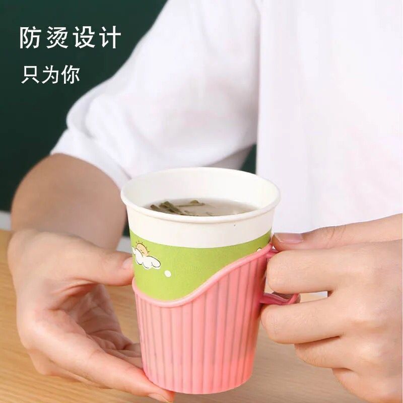 塑料杯托创意一次性杯子杯托纸杯杯托防烫手隔热纸杯托杯架家用-图1