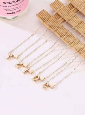 女ins小众合金桃心字母锁