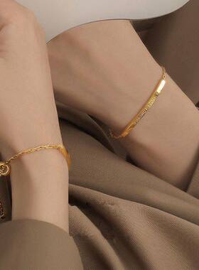 女ins小众精致字母手链闺蜜网红手镯grgr