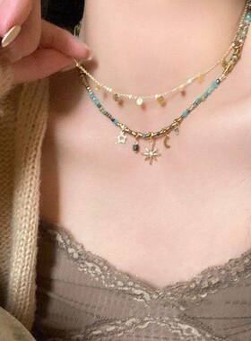 复古串珠叠戴项链女款波西