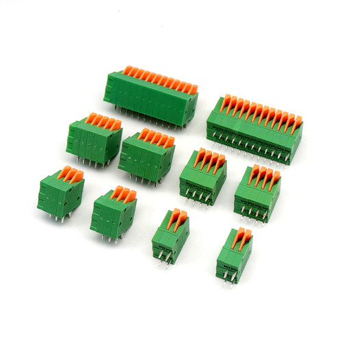 弹簧式免螺丝接线端子KF141V直针R弯针2.54mm2p3p4p5p6p7p8p9p10p - 图0