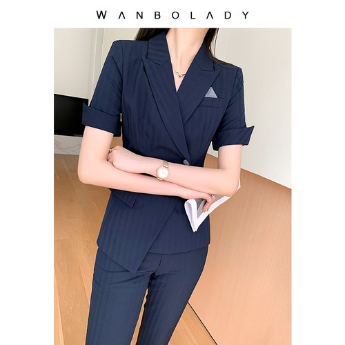 短袖西装外套女夏款薄款修身显瘦职业装高质感韩版通勤经理工作服 - 图3