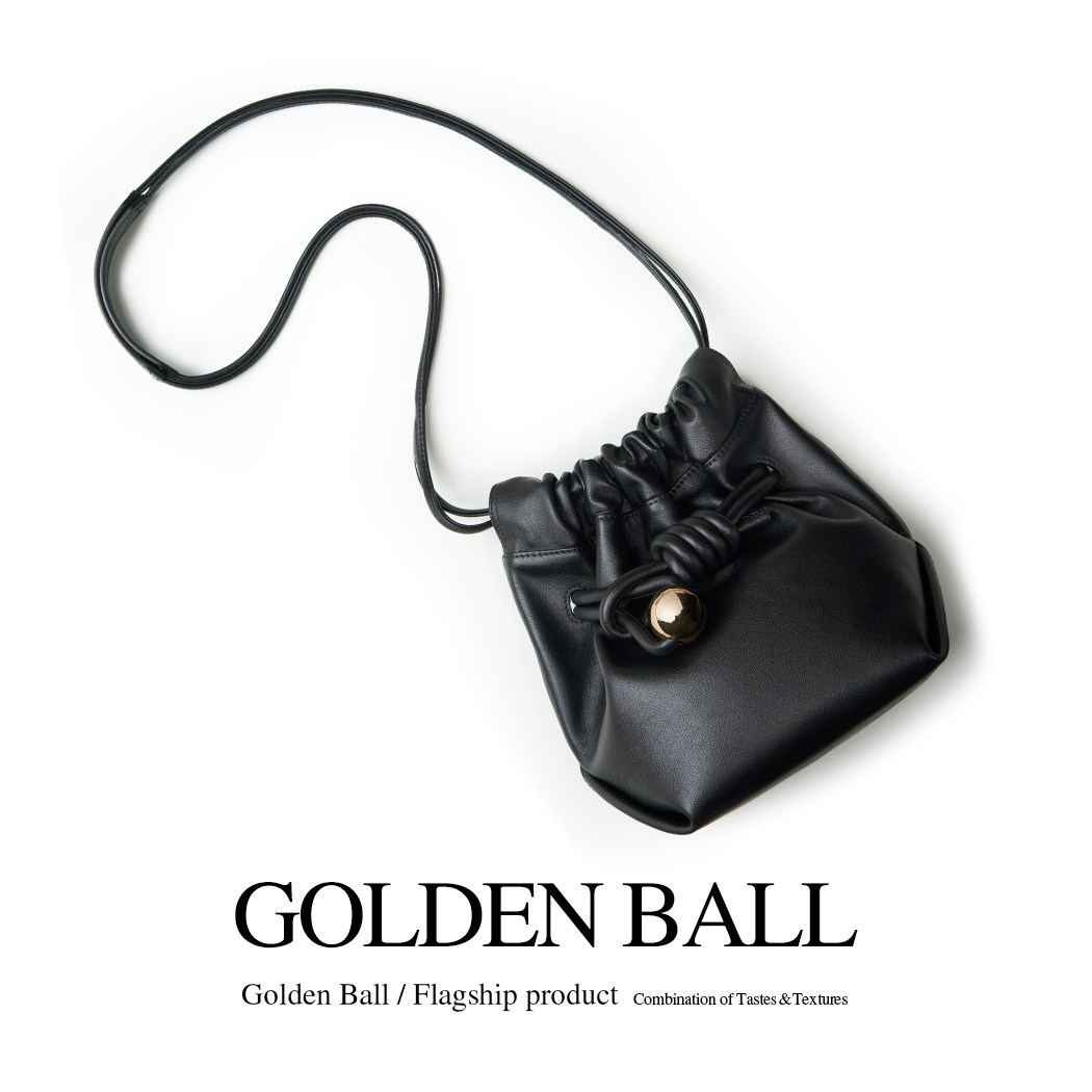 MYTASTE小金球系列绳结福袋束口抽绳水桶包女真皮斜挎包小众轻奢,淘宝优惠券,粉丝福利购,淘宝优惠卷