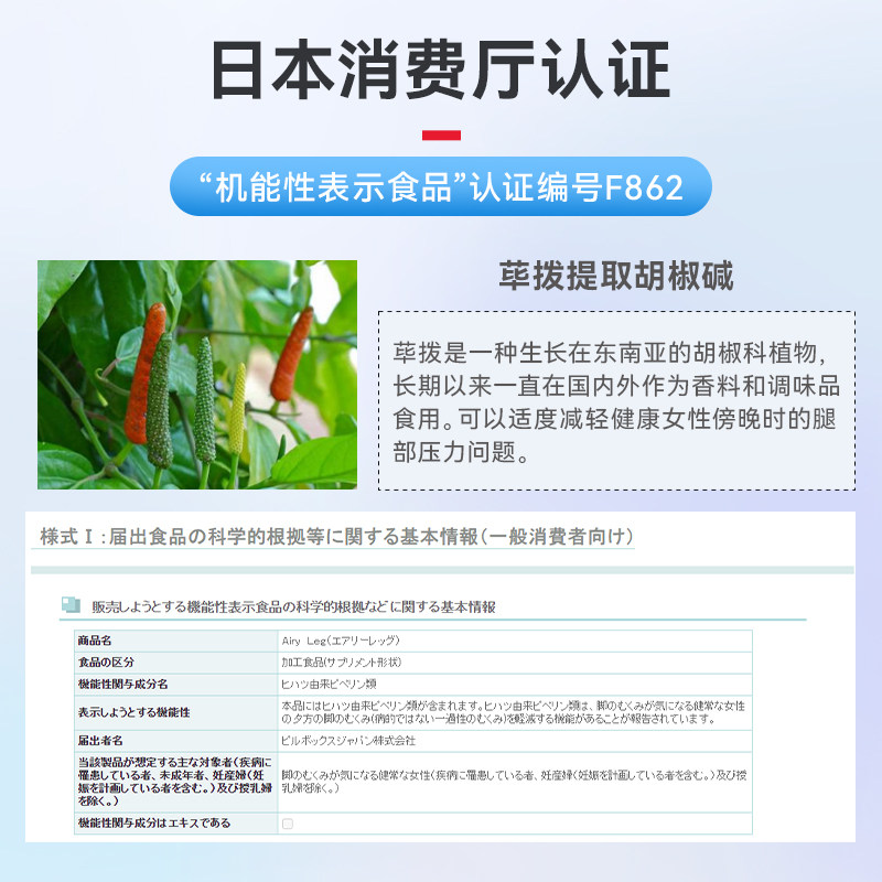 日本pillbox airyleg纤腿丸4荜拔 Onaka海外酵素