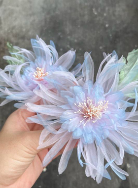 仿真菊花手工仿烫花发夹仙气柔美